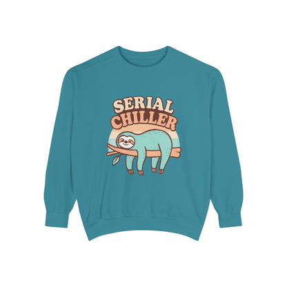 Sloth Vibes Sweatshirt - Funny Cozy Unisex Garment-Dyed Apparel
