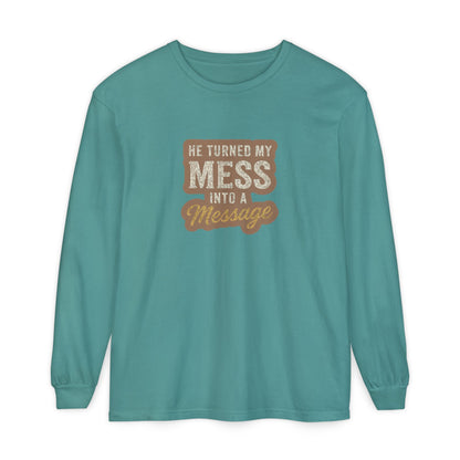 He Turned My Mess Into My Message Sweatshirt | Faith & Grace Christian Shirt – Bougie Pumpkin Boutique - The Bougie Pumpkin Boutique