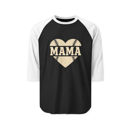 Mama Baseball Heart Raglan Shirt | Game Day Tee for Moms | The Bougie Pumpkin Boutique - The Bougie Pumpkin Boutique