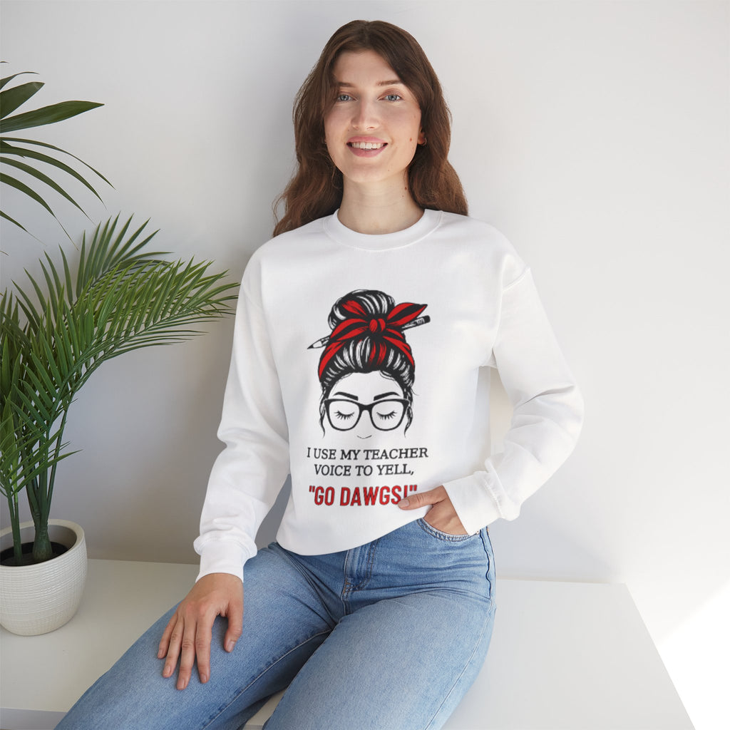 Teacher Voice Game Day Sweatshirt – Red & Black Spirit Crewneck | Funny Teacher Shirt | Bougie Pumpkin Boutique