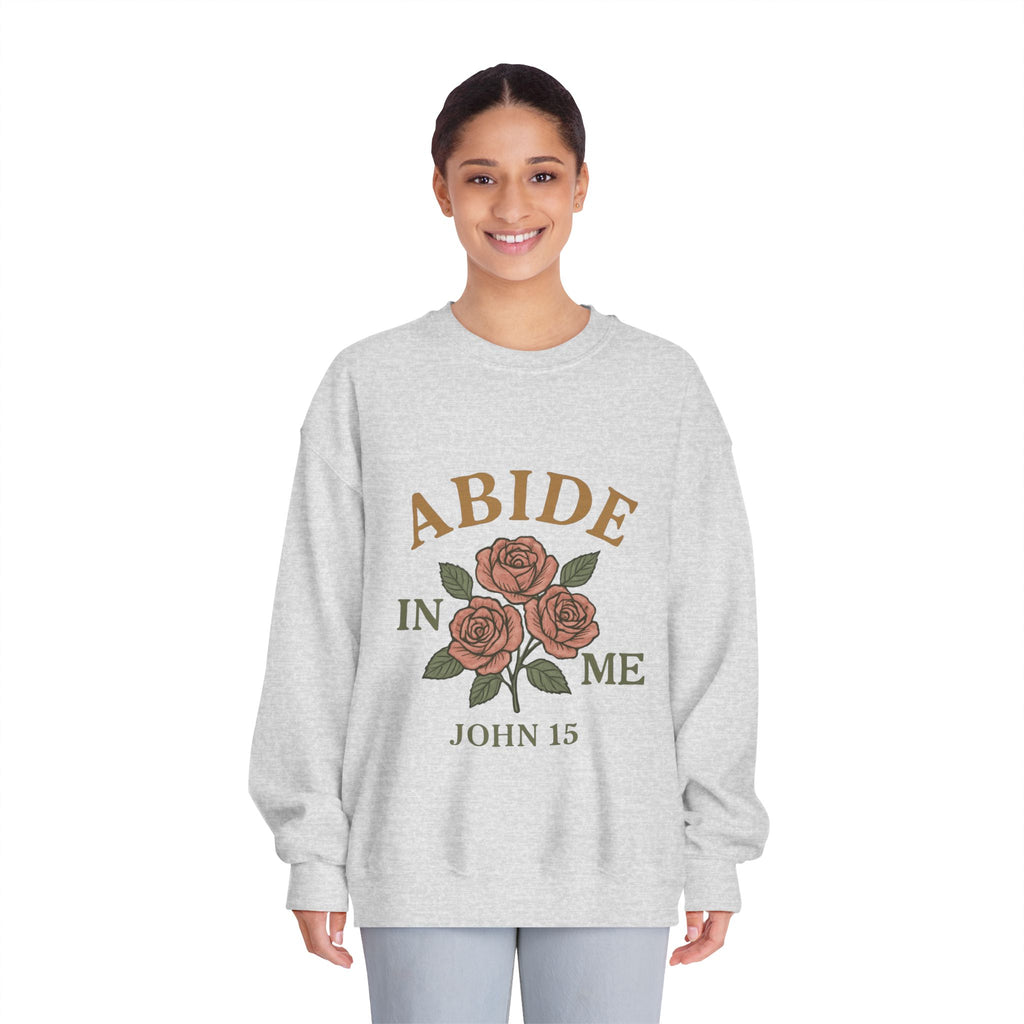 Abide in Me Sweatshirt | John 15 Scripture Crewneck | Faith & Fire Collection – The Bougie Pumpkin Boutique