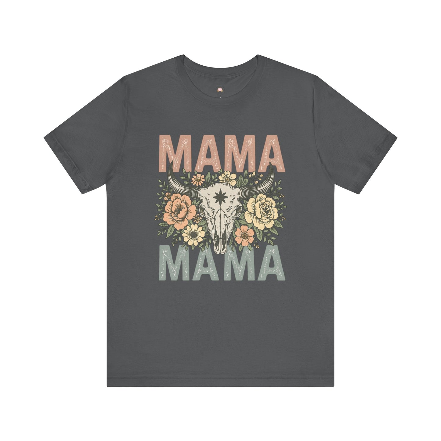 Western Floral “MAMA” Graphic Tee – Southern Boho Cow Skull Shirt - The Bougie Pumpkin Boutique