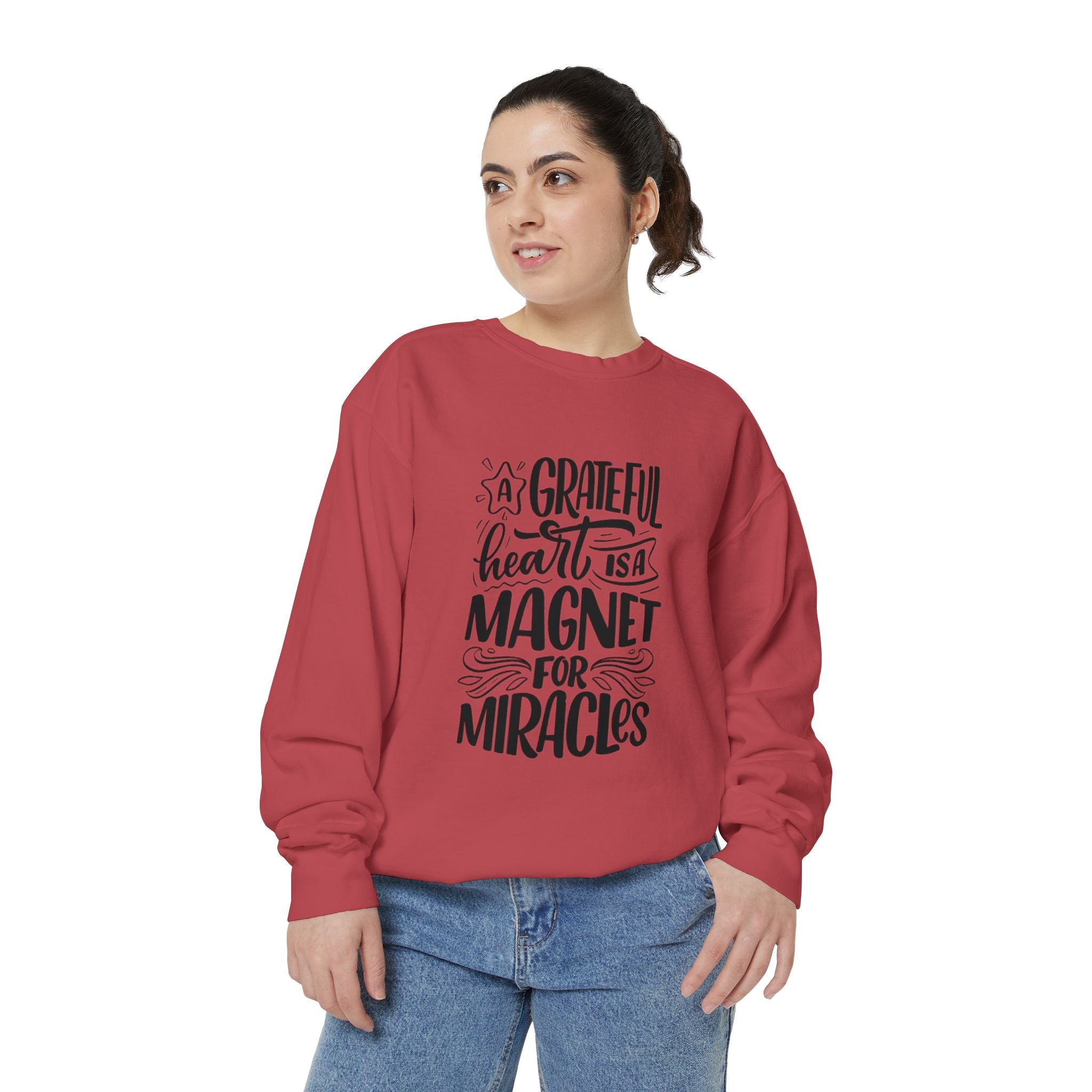 A Grateful Heart Is a Magnet for Miracles Sweatshirt | Inspirational Christian Crewneck | Faith & Gratitude Apparel – Bougie Pumpkin Boutique