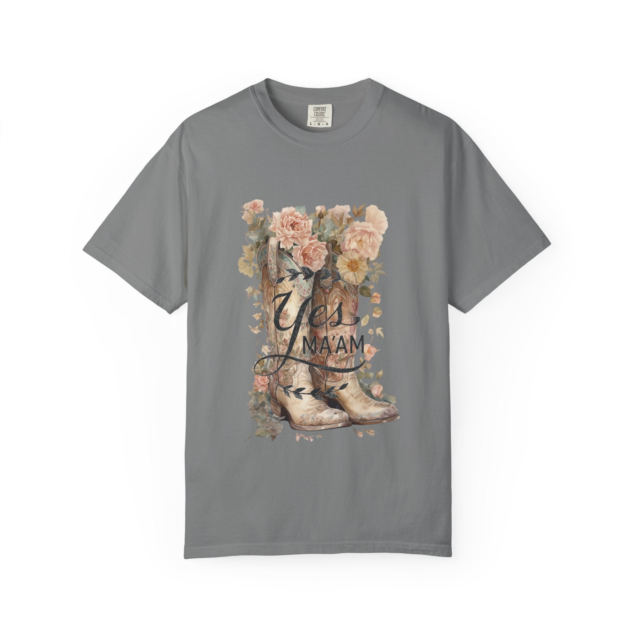 Yes Ma'am Boots & Flowers T-Shirt
