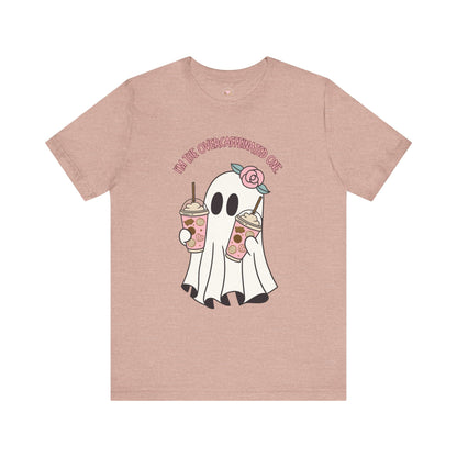 Playful Ghost Tee - Halloween Casual Wear, Unisex Short Sleeve T-Shirt, Funny Graphic Tee, Cute Gift for Halloween Lovers, Cool Ghost Design