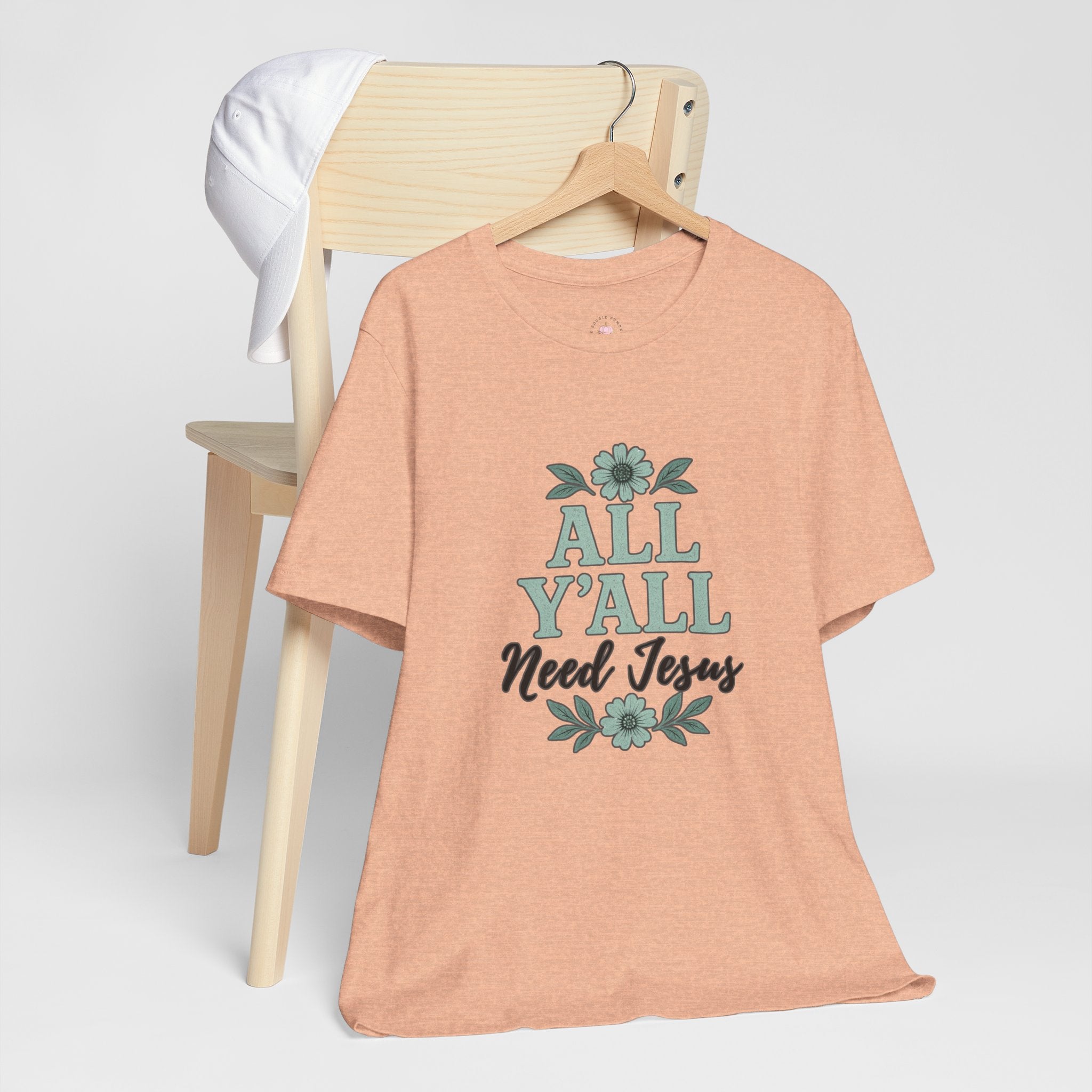 All Y’all Need Jesus Tee — Floral Christian Faith T‑Shirt