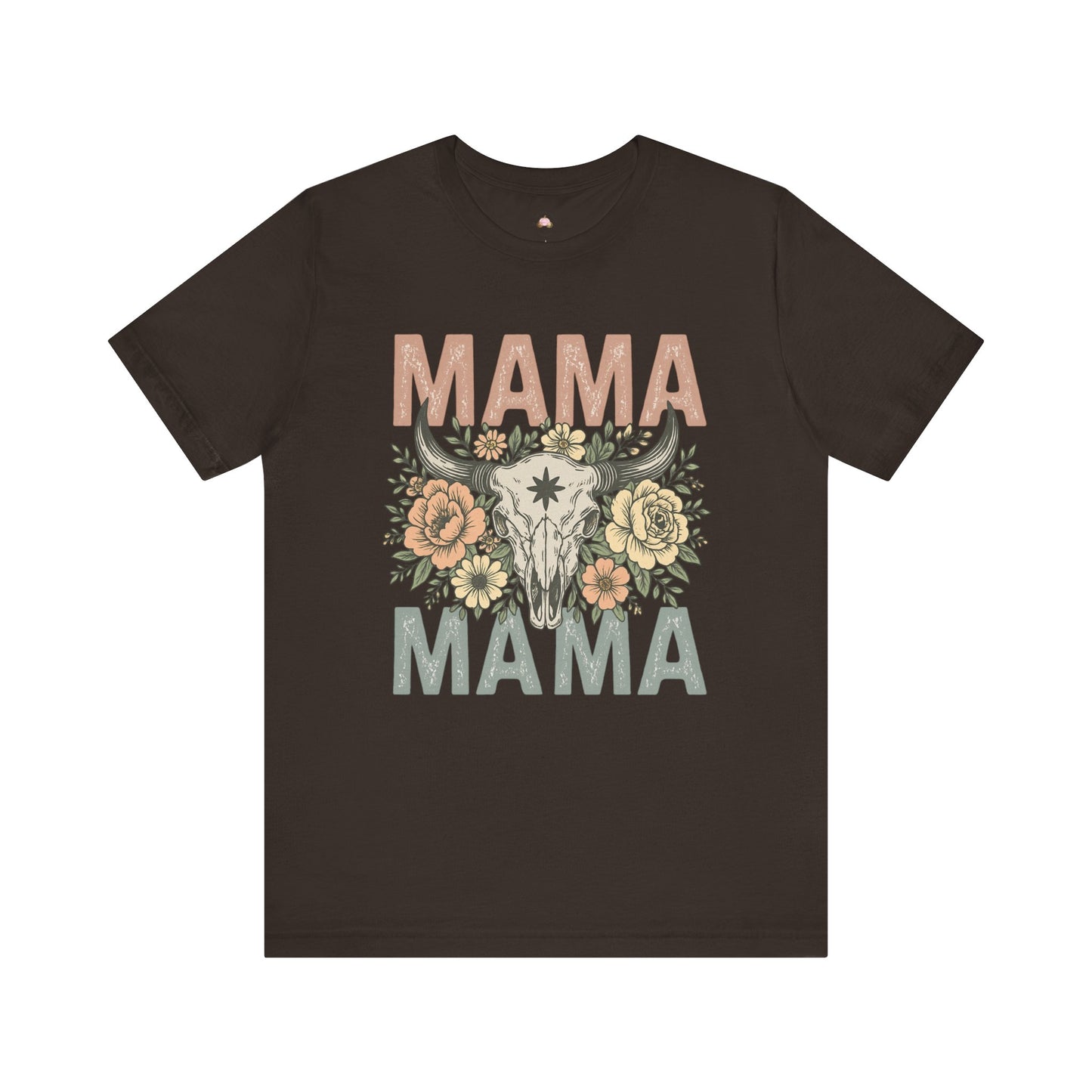 Western Floral “MAMA” Graphic Tee – Southern Boho Cow Skull Shirt - The Bougie Pumpkin Boutique