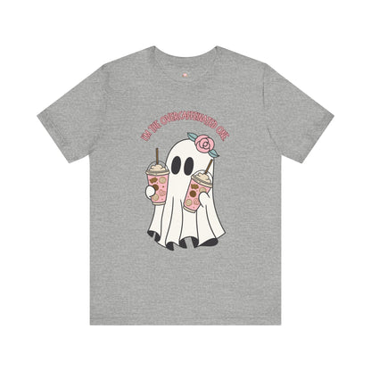 Playful Ghost Tee - Halloween Casual Wear, Unisex Short Sleeve T-Shirt, Funny Graphic Tee, Cute Gift for Halloween Lovers, Cool Ghost Design