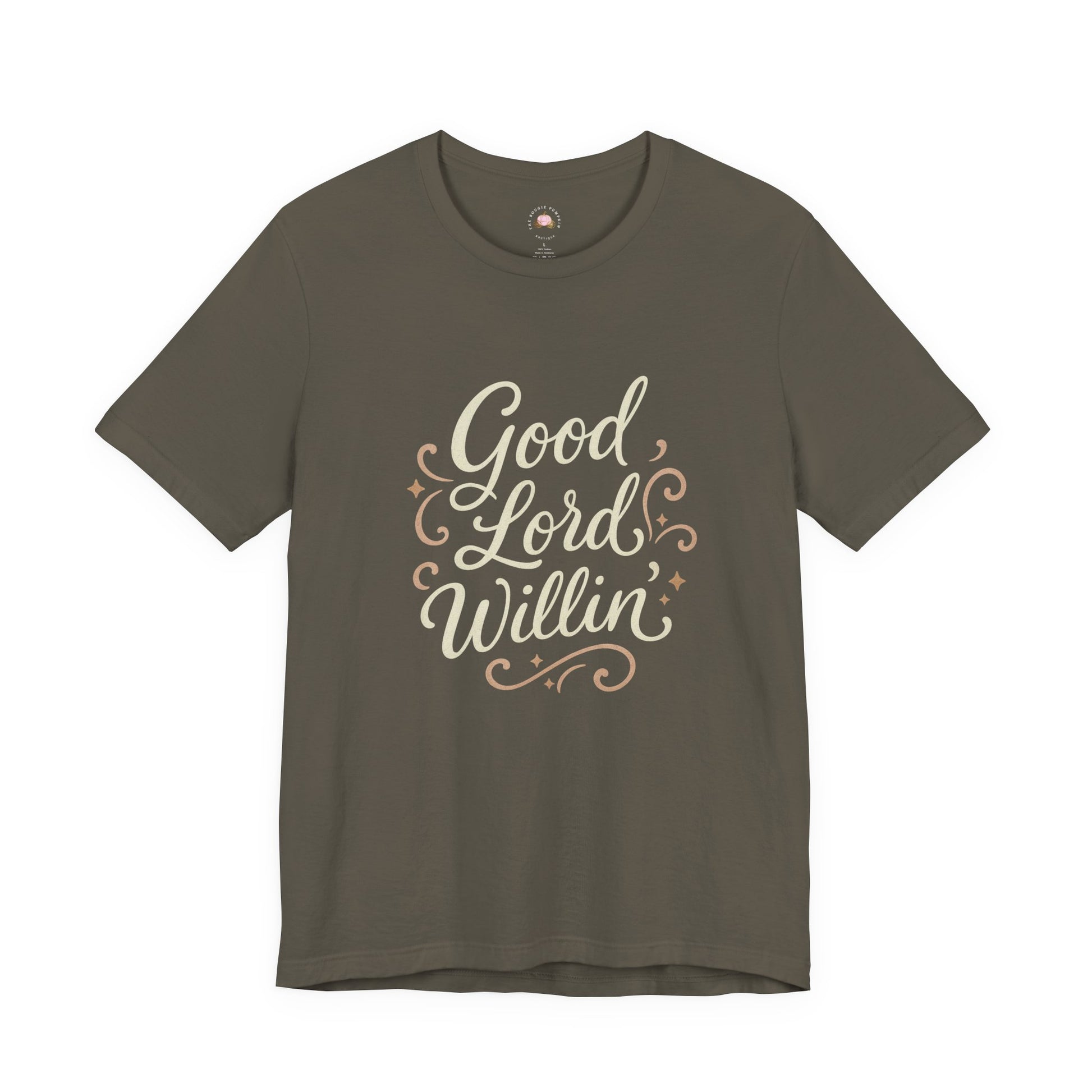 Short Sleeve Tee - Good Lord Willin' and the Creek Don't Rise - Southern Mama, Bible Belt, Funny Sayings - The Bougie Pumpkin Boutique