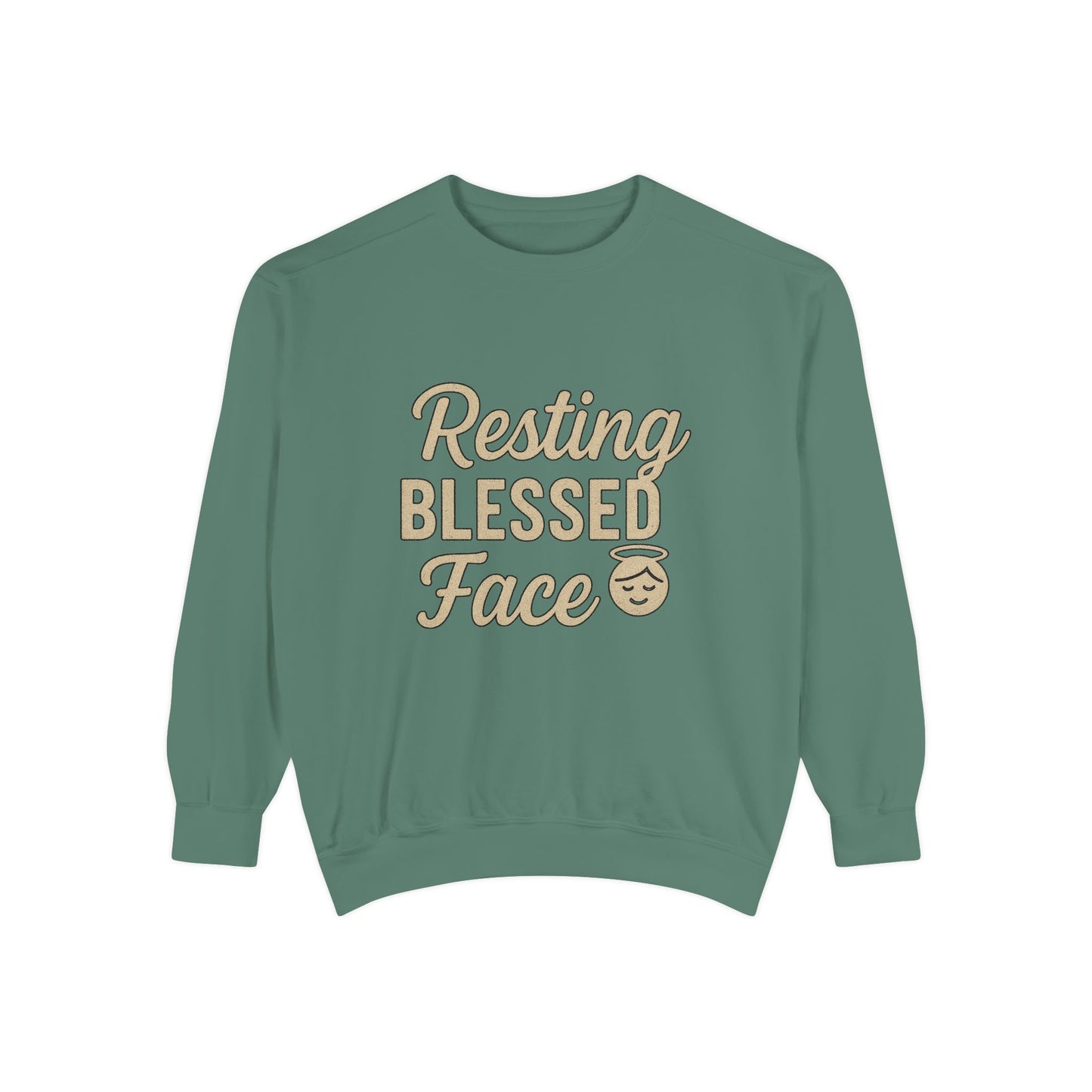 Resting Blessed Face Sweatshirt – Funny Christian Crewneck for Women - The Bougie Pumpkin Boutique