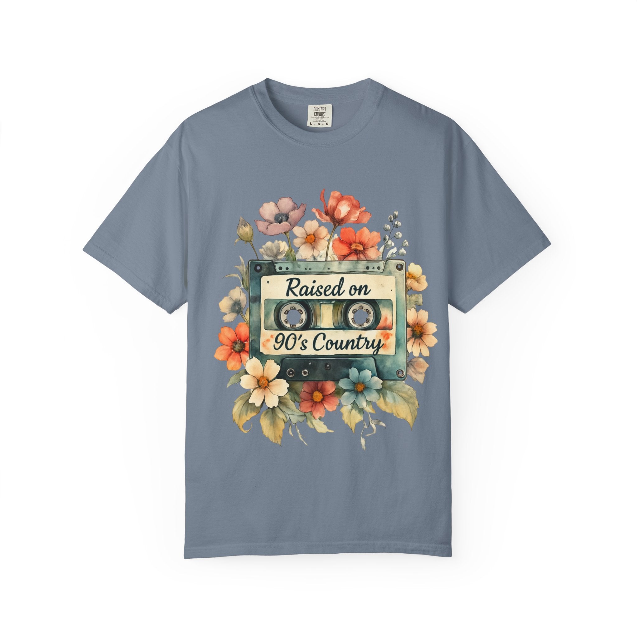 Raised on 90's Country T-Shirt — Vintage Cassette Floral Tee for Country Music Fans