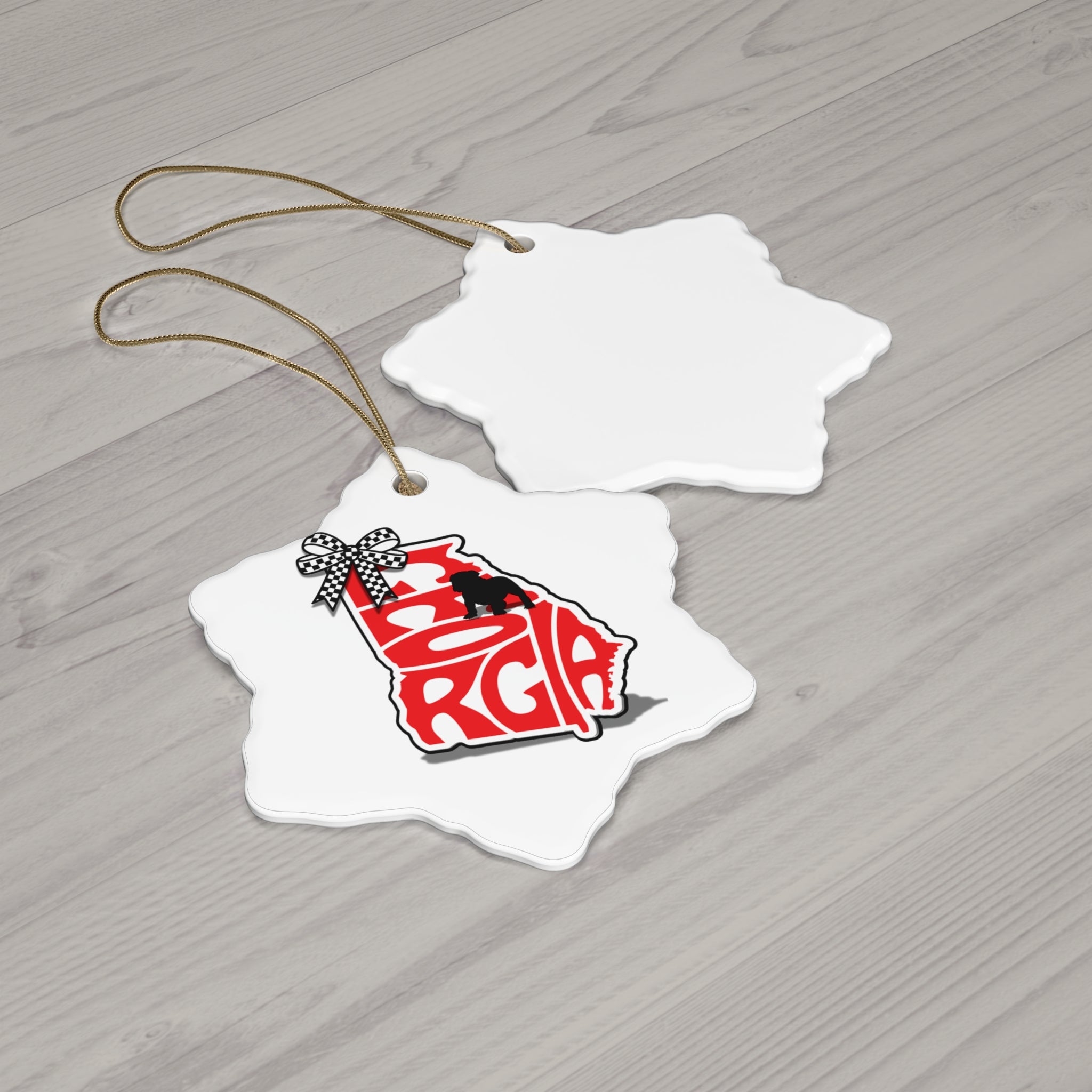 Georgia-Themed Ceramic Ornament Set | 4 Unique Shapes | Southern Holiday Decor – The Bougie Pumpkin Boutique