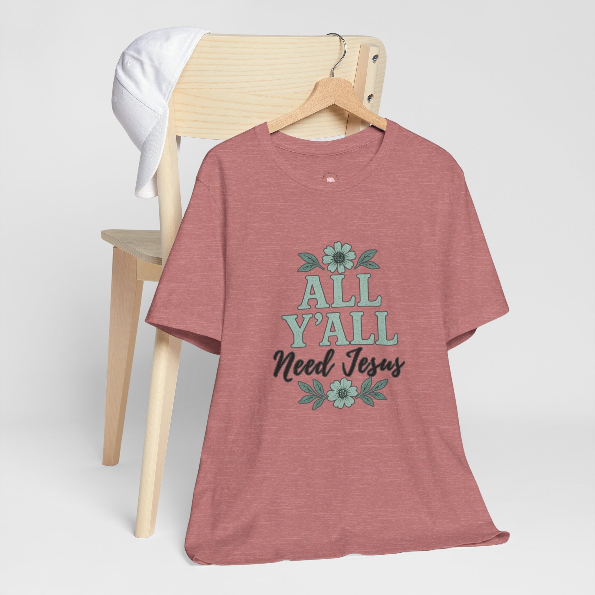 All Y’all Need Jesus Tee — Floral Christian Faith T‑Shirt