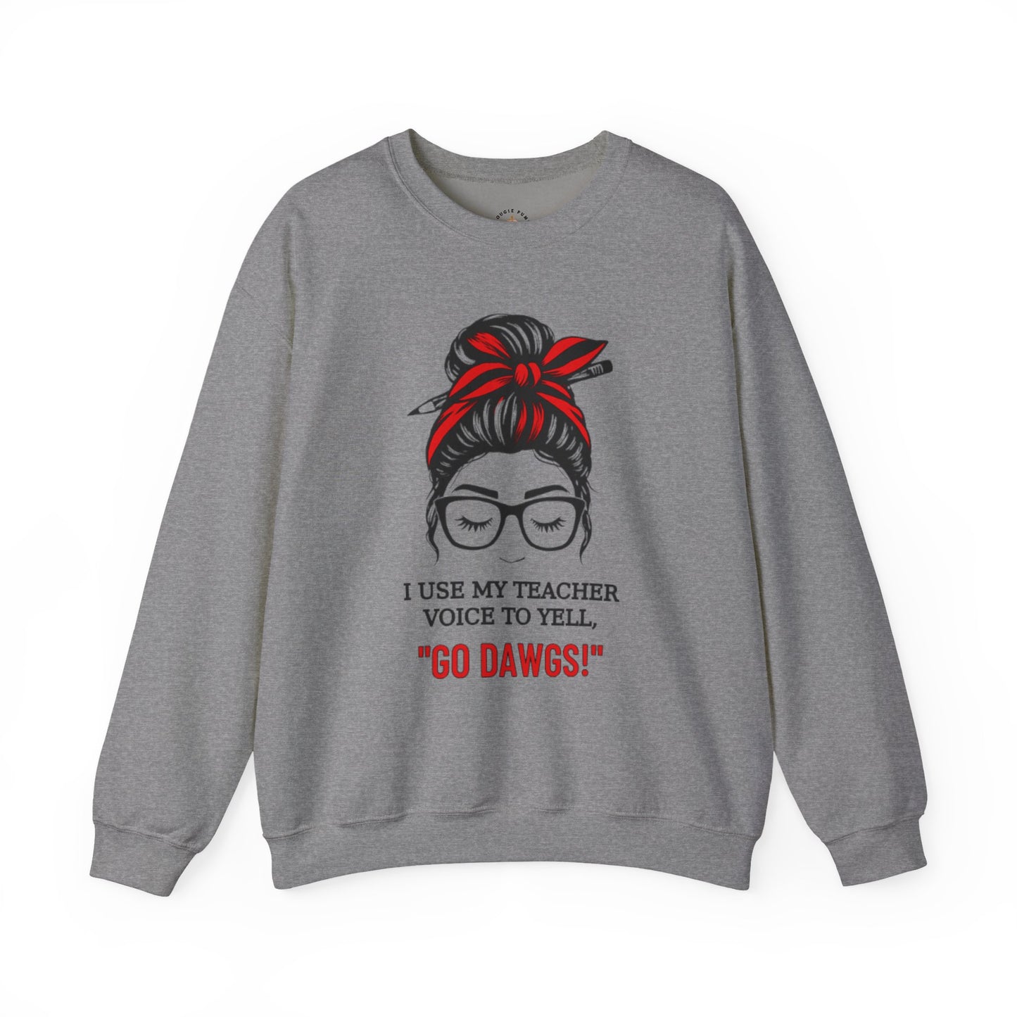 Crewneck Sweatshirt Teacher Voice GO DAWGS Game Day Football Unisex