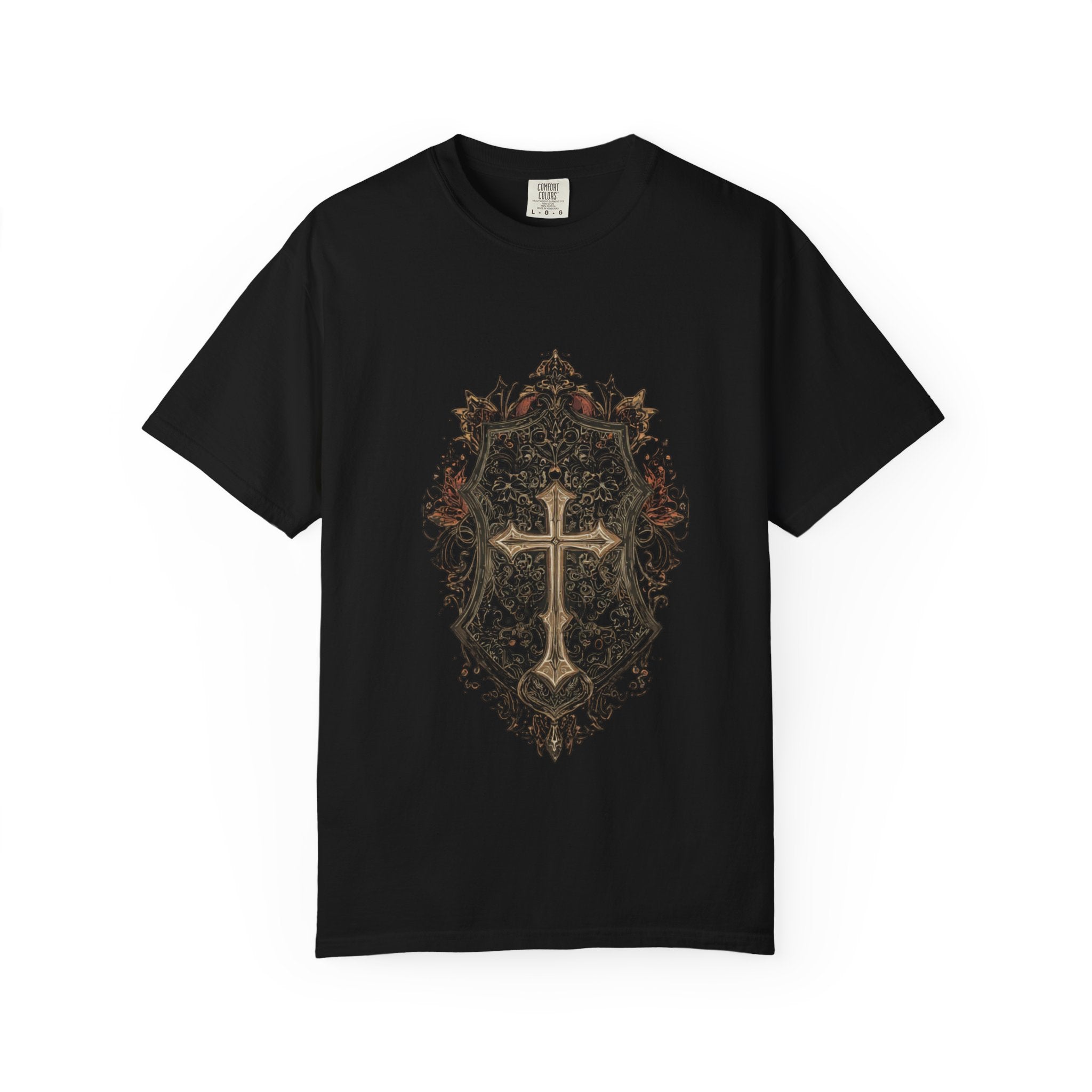Religious Cross T-Shirt — Ornate Gothic Cross Graphic Tee