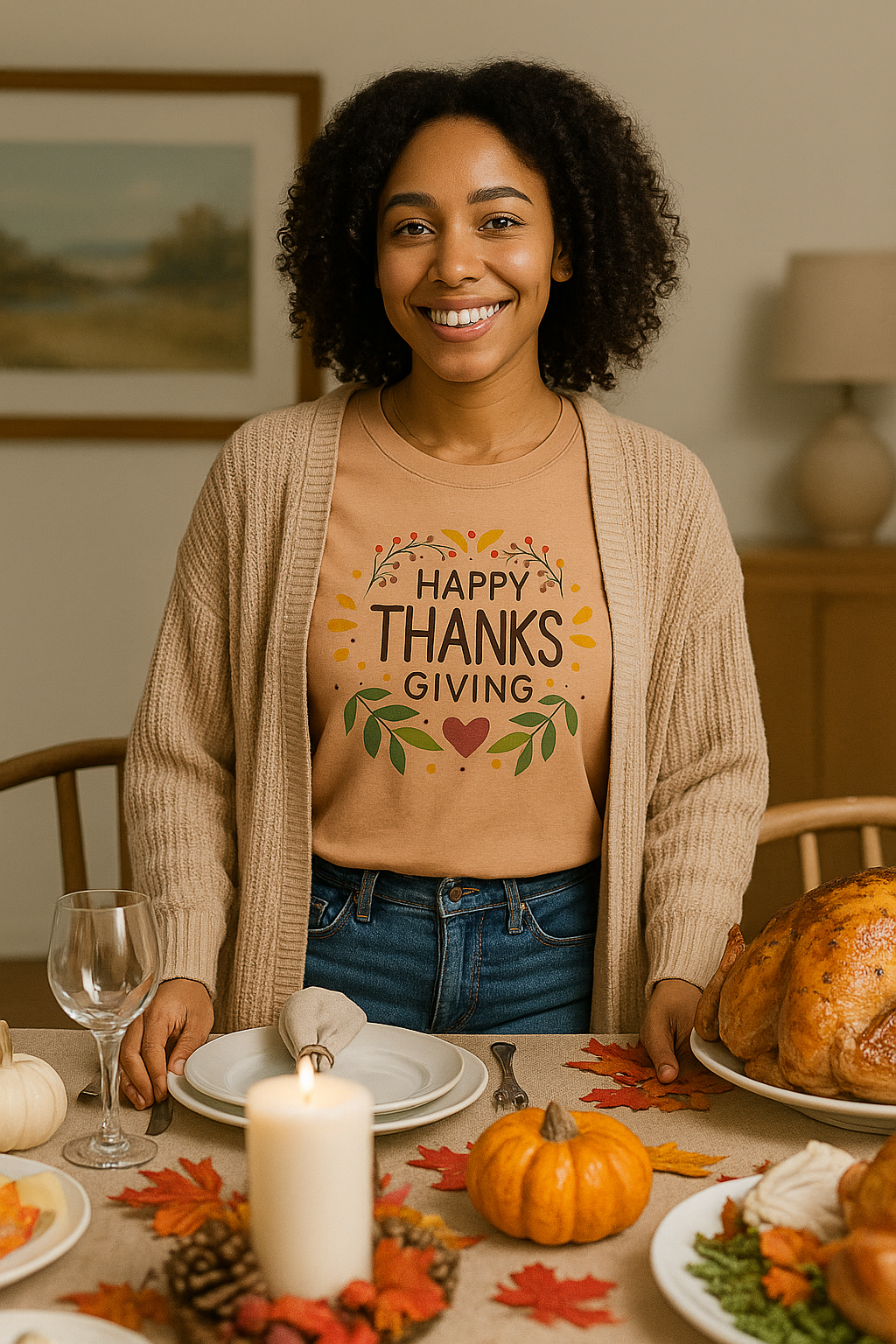 Happy Thanksgiving Unisex Tee | Fall Faith & Family Shirt – The Bougie Pumpkin Boutique