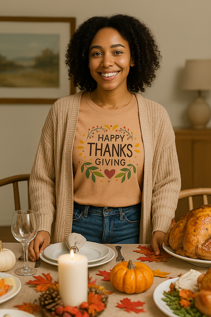 Happy Thanksgiving Unisex Tee | Fall Faith & Family Shirt – The Bougie Pumpkin Boutique