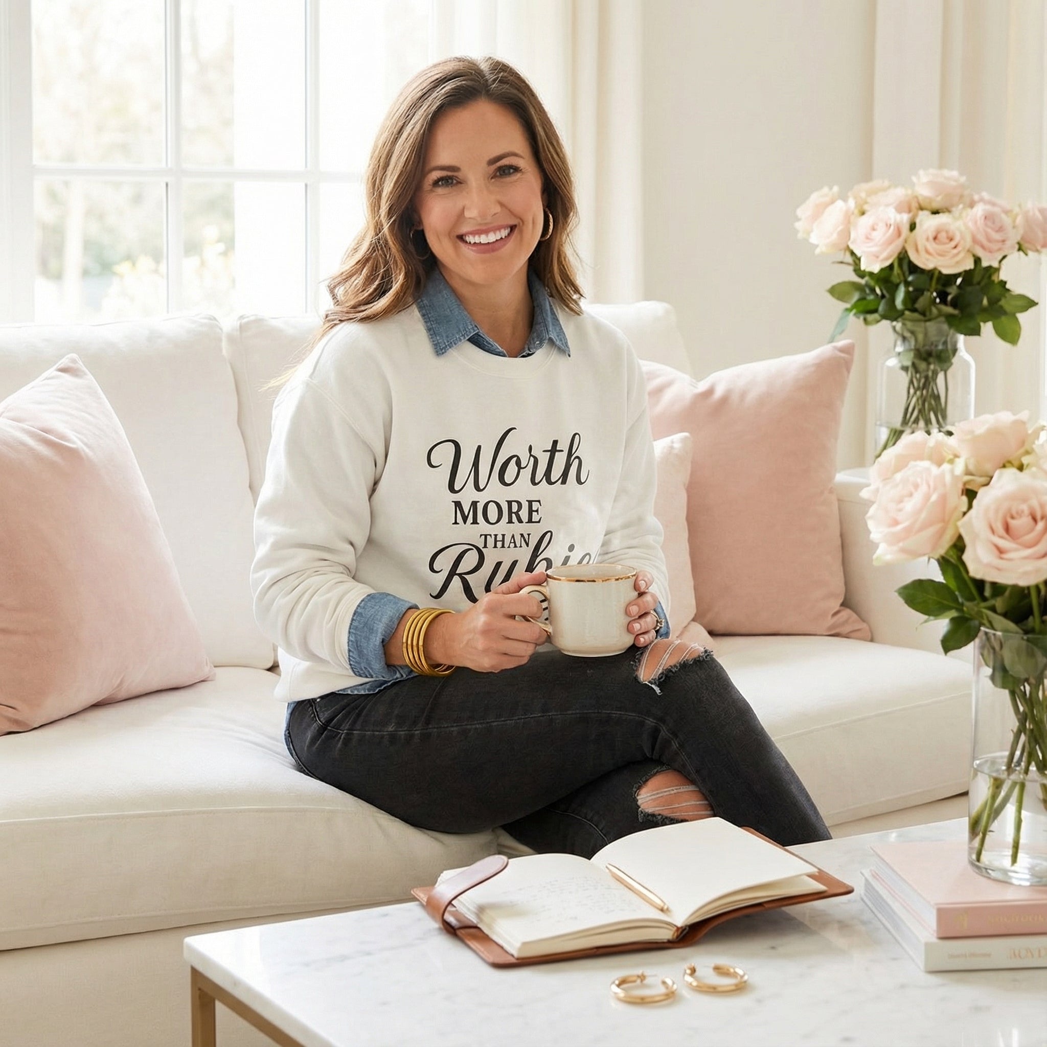 The "Priceless" Proverbs 31 - Worth More Than Rubies Crewneck Sweatshirt